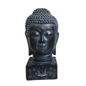 Bronze And Blue Large Buddha Head Statue‎ Zen Decor